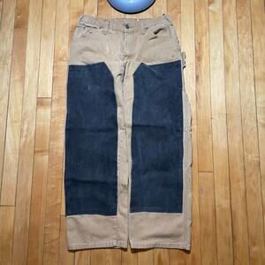 Dickies Double Knee Work Pants Mens 33x32 Khaki Carpenter Utility